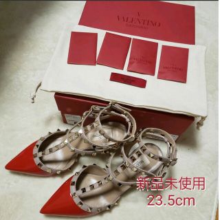 VALENTINO - 【VALENTINO】ロックスタッズ ストラップパンプス23.5cmの