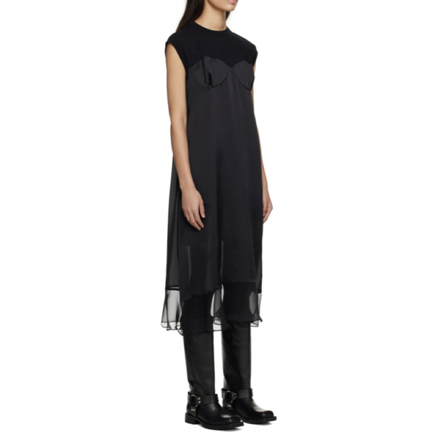 sacai サカイ ブラックワンピース サイズ3 1着でも送料無料