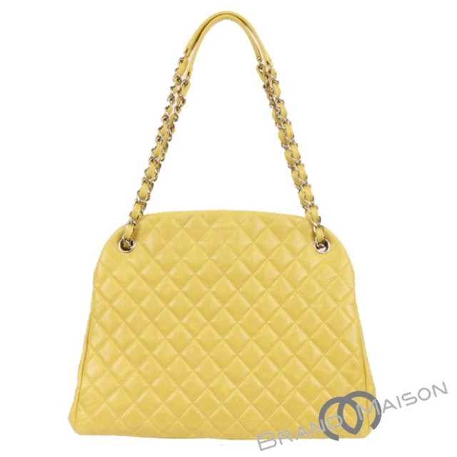 Aランク シャネル チェーンショルダーバッグ マドモアゼル イエロー シルバー金具 レディース CHANEL yellow