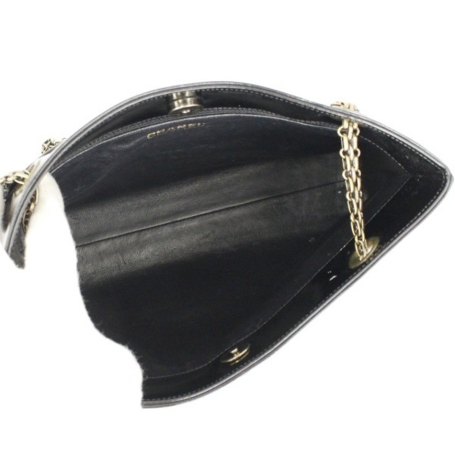 シャネル エナメルチェーンショルダー パテントレザー ヴィンテージ ブラック レディース CHANEL black 【中古】