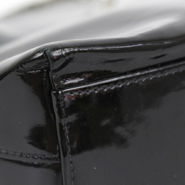 シャネル エナメルチェーンショルダー パテントレザー ヴィンテージ ブラック レディース CHANEL black 【中古】