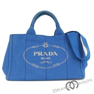 Aランク プラダ カナパトート 1BG642 2WAYミディアム トートバッグ ハンドバッグ ブルー PRADA レディース