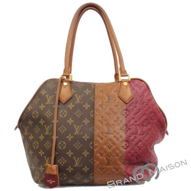 Bランク ルイ・ヴィトン ブロックストート M40503 バイカラー 2011秋冬 ボルドー キャメル トートバッグ レディース LOUIS VUITTON ブラウン brownレディース