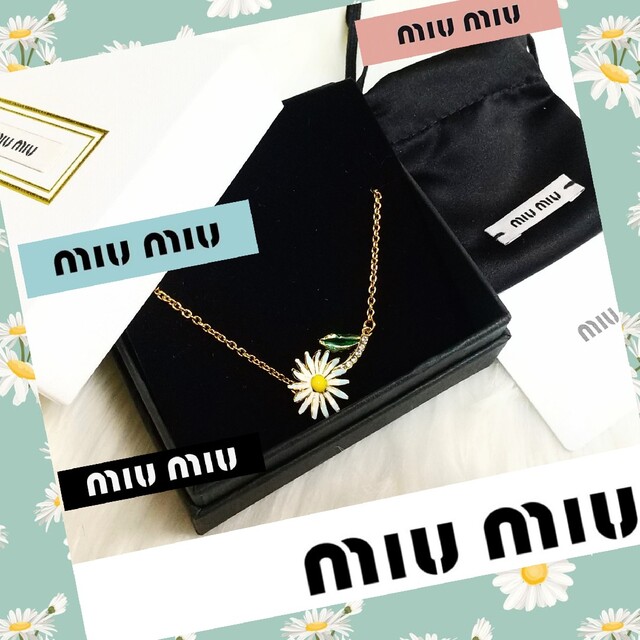 ミュウミュウ❁miumiu❁チェーンブレスレット❁マーガレットフラワー ...