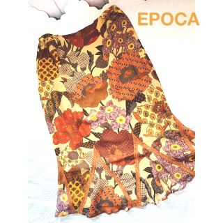 エポカ(EPOCA)のEPOCA  シルク花柄スカート(ひざ丈スカート)