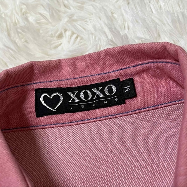 XOXO(キスキス)のXOXO デニムシャツ ピンク キッズ/ベビー/マタニティのキッズ服女の子用(90cm~)(ジャケット/上着)の商品写真