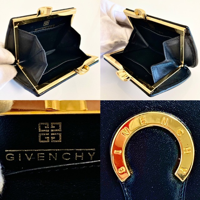 GIVENCHY(ジバンシィ)のジバンシィ がま口 小銭入 ブラック 黒 ゴールド金具 美品☆ レディースのファッション小物(コインケース)の商品写真