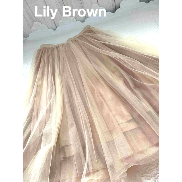 Lily Brown(リリーブラウン)のLily Brown シフォンプリーツスカート くすみピンク レディースのスカート(ひざ丈スカート)の商品写真