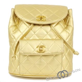 シャネル(CHANEL)のABランク シャネル マトラッセ バックパック リュックサック ゴールド レディース gold(リュック/バックパック)