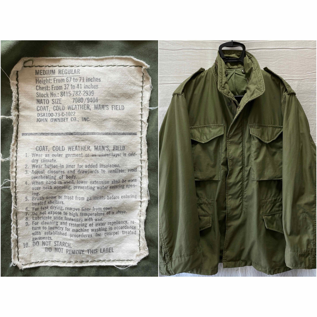 70's 米軍実物 JOHN OWNBEY CO, INC M-65