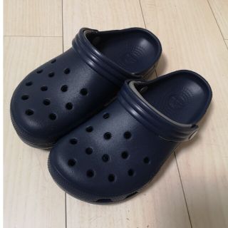 クロックス(crocs)のクロックス　ネイビー&グレー　未使用　M５　W７(サンダル)