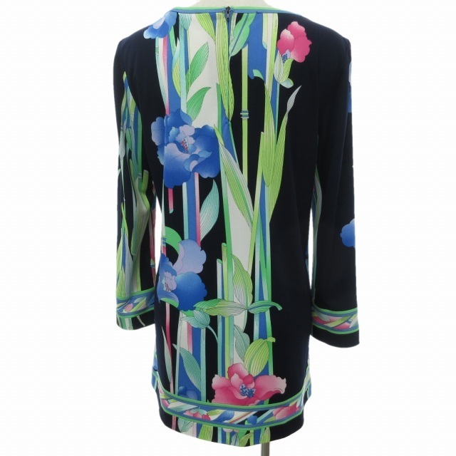 レオナール LEONARD FASHION チュニック 花柄 黒 40 【オンライン限定