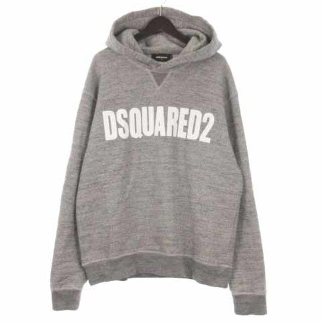 DSQUARED2(ディースクエアード)のディースクエアード ロゴ フーディ パーカー スウェット 裏起毛 グレー XL メンズのトップス(パーカー)の商品写真