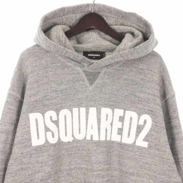 DSQUARED2(ディースクエアード)のディースクエアード ロゴ フーディ パーカー スウェット 裏起毛 グレー XL メンズのトップス(パーカー)の商品写真