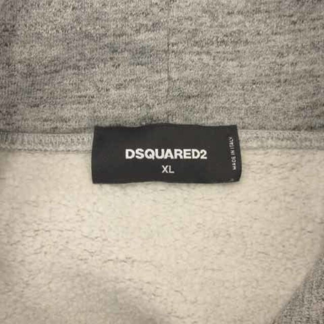 DSQUARED2(ディースクエアード)のディースクエアード ロゴ フーディ パーカー スウェット 裏起毛 グレー XL メンズのトップス(パーカー)の商品写真