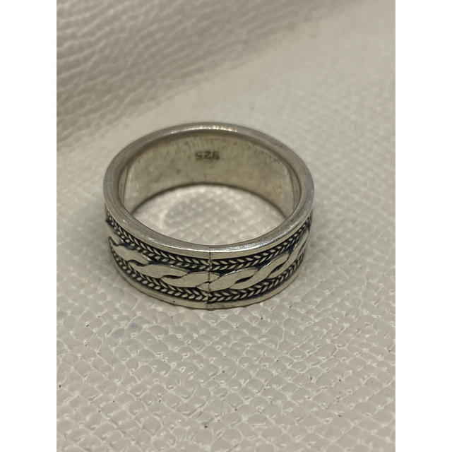シルバー925リング　18号平打ち柄あり silver925指輪　んag85ので メンズのアクセサリー(リング(指輪))の商品写真