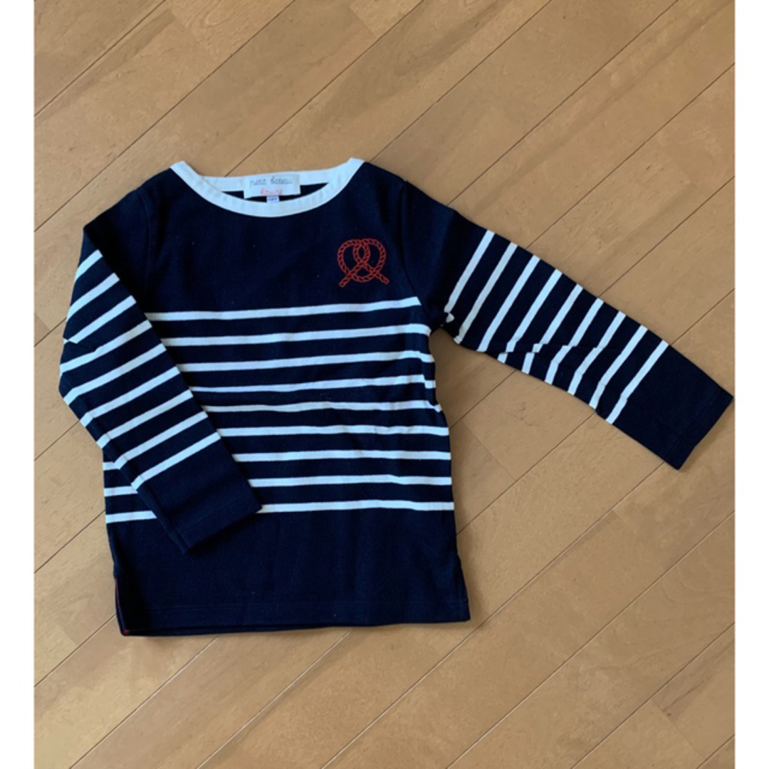 PETIT BATEAU(プチバトー)のプチバトー×キツネ　ボーダーカットソー キッズ/ベビー/マタニティのキッズ服男の子用(90cm~)(Tシャツ/カットソー)の商品写真