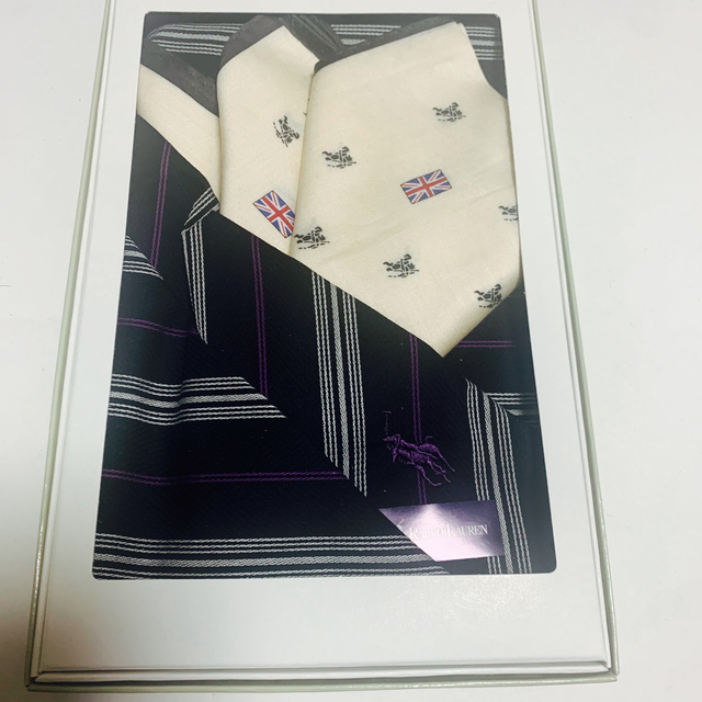 BURBERRY(バーバリー)のラルフローレン&バーバリーハンカチセット　箱付 メンズのファッション小物(ハンカチ/ポケットチーフ)の商品写真