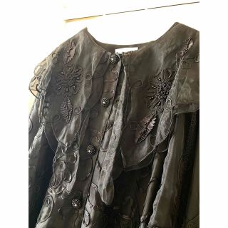 vintageオーガンジーワンピース ジャケット 古着 シアー