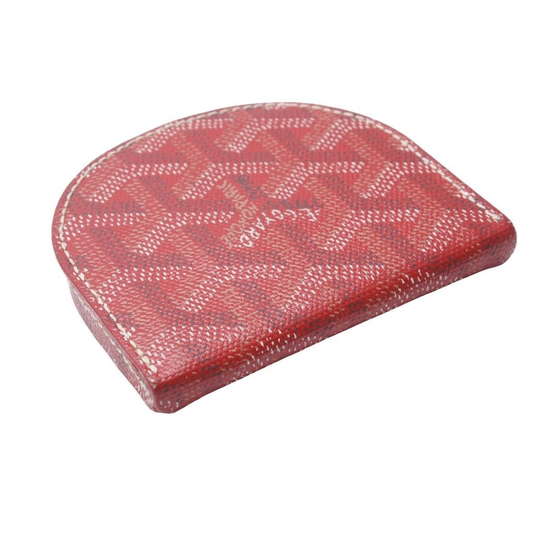 GOYARD(ゴヤール)のGOYARD ゴヤール コインケース 小銭入れ パクト財布 箱付き ラスパイユ半円 レッド系 良品 中古 49125 メンズのファッション小物(コインケース/小銭入れ)の商品写真