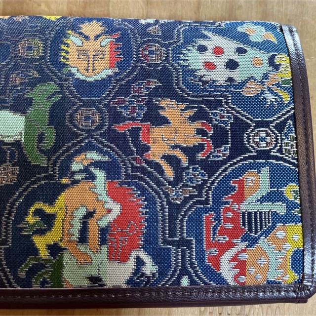 TATSUMURA Art textiles - 長財布 口金付札入 獅噛鳥獣文錦 龍村織物の