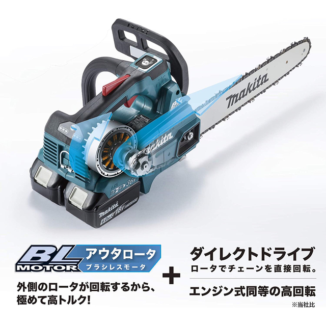 マキタ充電式チェンソー ガイドバー250mm青 18V+18Vバッテリ充電器別売