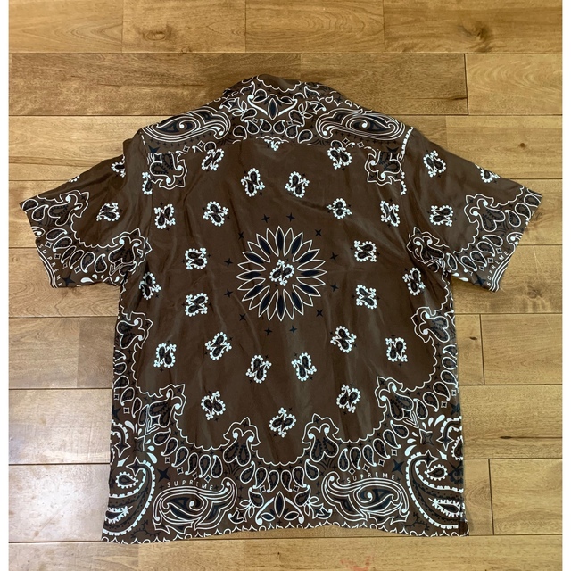 新品 L Supreme Bandana Silk Shirt Brown