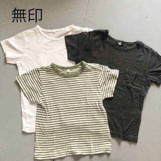 ムジルシリョウヒン(MUJI (無印良品))の無印良品　半袖Tシャツ　120 ボーダー(Tシャツ/カットソー)