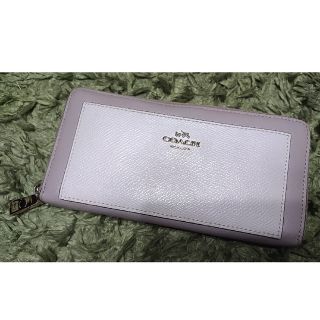 コーチ(COACH)の激安★【鑑定済】コーチ  長財布 F53838 チョーク×グレーバーチ(財布)