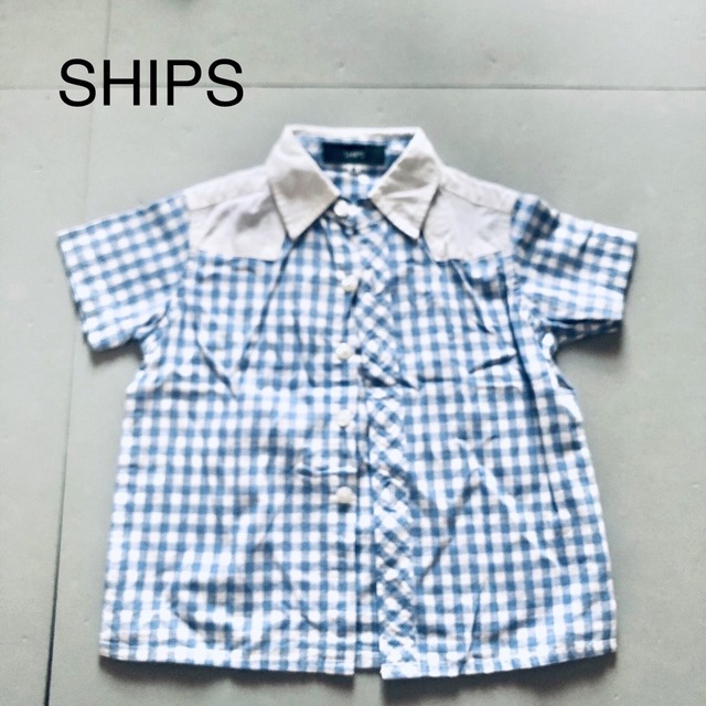 SHIPS(シップス)の超美品　SHIPS シャツ　半袖　ブラウス キッズ/ベビー/マタニティのベビー服(~85cm)(シャツ/カットソー)の商品写真