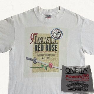 JNB ONEITA ビンテージ 90s  白 アメリカ　カレッジ Tシャツ(Tシャツ/カットソー(半袖/袖なし))