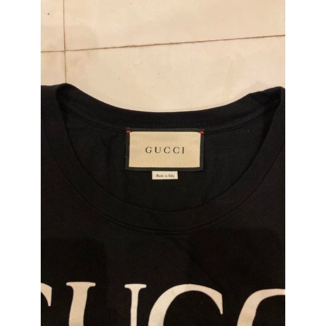 美品】GUCCIグッチ Tシャツ半袖 インターロッキング ブラック 想像を