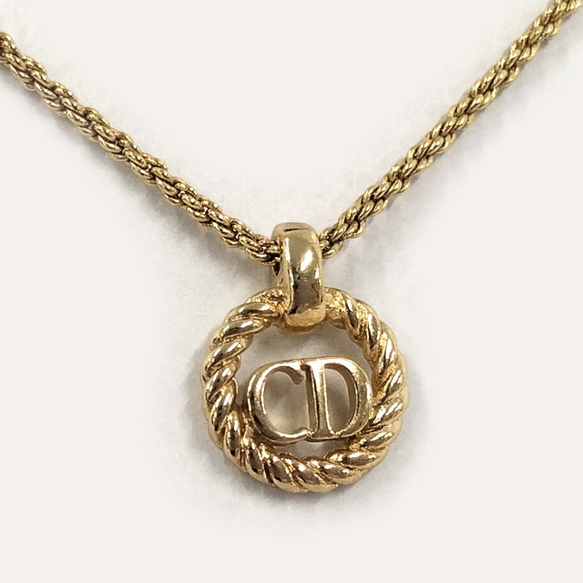 ゴールド素材ラインChristian Dior ネックレス CDロゴ メッキ GP ゴールド