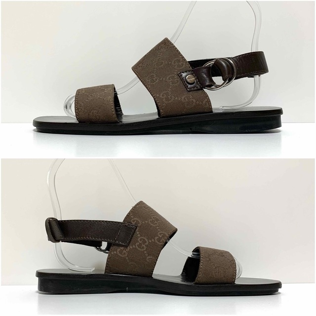 ☆良品 GUCCI グッチ GGキャンバス リングベルト サンダル イタリア製