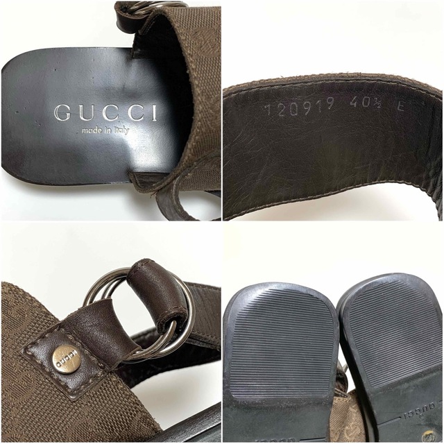 ☆良品 GUCCI グッチ GGキャンバス リングベルト サンダル イタリア製