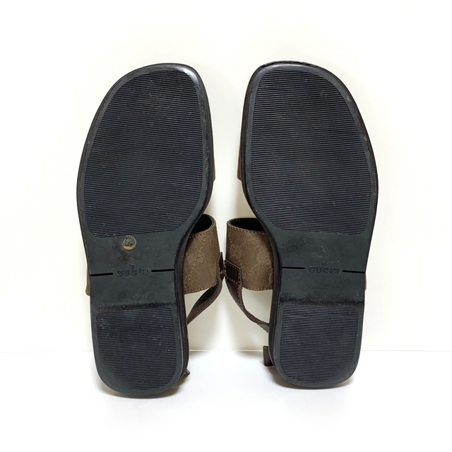 ☆良品 GUCCI グッチ GGキャンバス リングベルト サンダル イタリア製