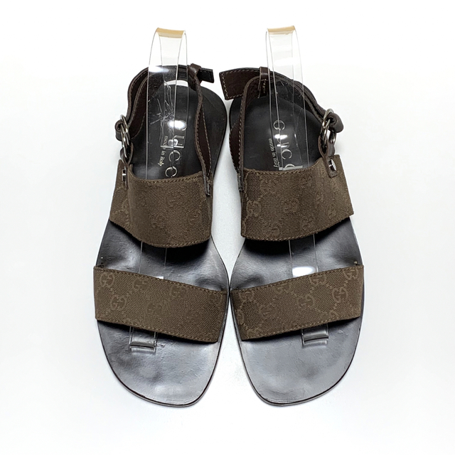 ☆良品 GUCCI グッチ GGキャンバス リングベルト サンダル イタリア製