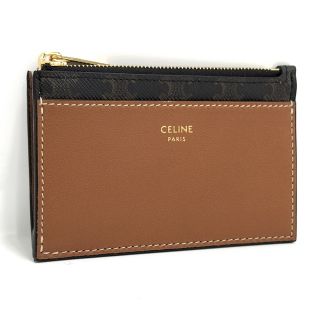 セリーヌ(celine)のCELINE ジップカードホルダー コインケース レザー ブラウン(財布)