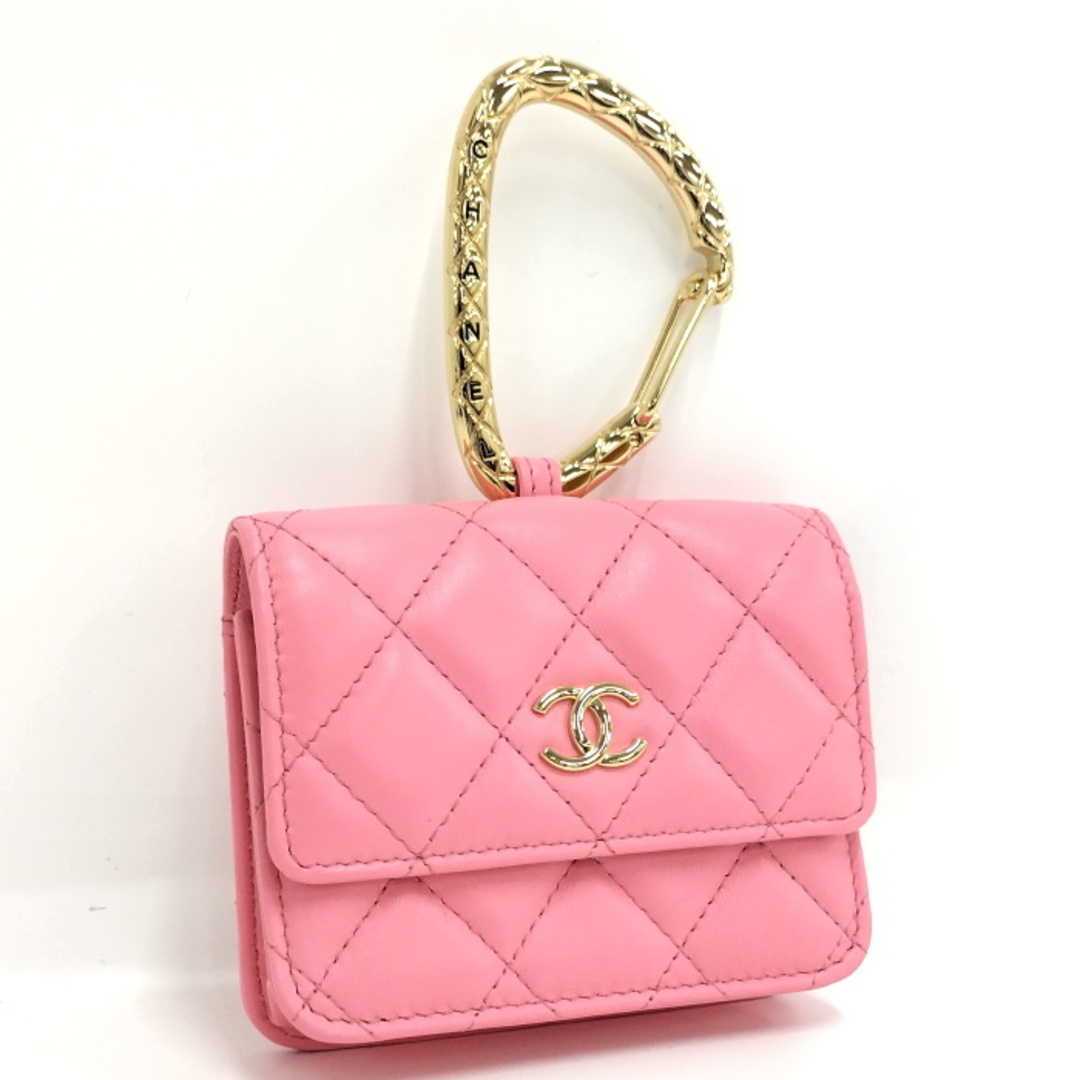 CHANEL ジュエルフック カードケース コインケース マトラッセ レザー-