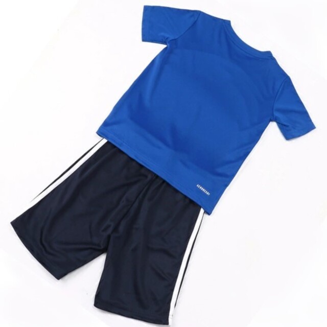 adidas(アディダス)の140 アディダス 子ども 上下セット 半袖 Tシャツ ハーフパンツ サッカー キッズ/ベビー/マタニティのキッズ服男の子用(90cm~)(Tシャツ/カットソー)の商品写真