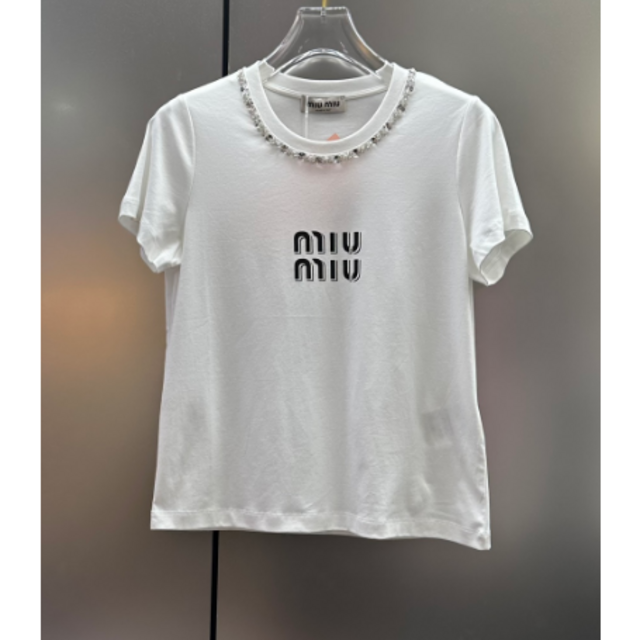 miumiu ミュウミュウ ⊙ Tシャツ ホワイト 【超安い】 www
