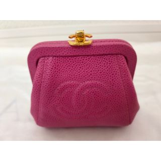 シャネル(CHANEL)の激レア❤シャネル❤がま口コインケース❤ポーチピンク！キャビア(コインケース)