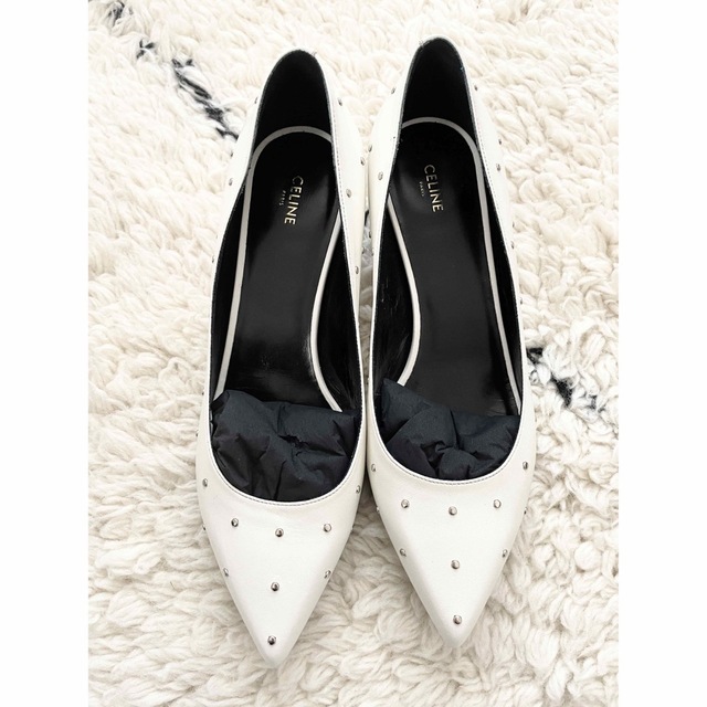celine - 【新品】CELINE セリーヌ ホワイトパンプス 38.5 の通販 by