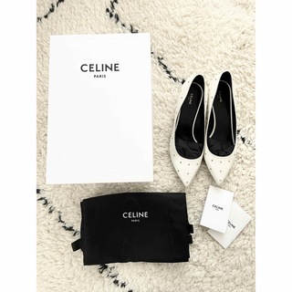 セリーヌ(celine)の【新品】CELINE セリーヌ ホワイトパンプス 38.5 (ハイヒール/パンプス)