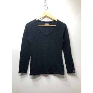 300550● HRM ストレッチフライス 長袖 Vネック カットソー (Tシャツ(長袖/七分))