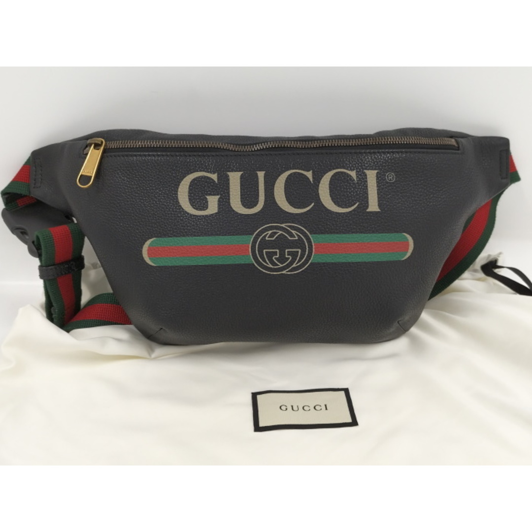 Gucci(グッチ)のGUCCI ボディバッグ シェリーライン グッチプリント 493869 ブラック レディースのバッグ(ボディバッグ/ウエストポーチ)の商品写真