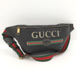 グッチ(Gucci)のGUCCI ボディバッグ シェリーライン グッチプリント 493869 ブラック(ボディバッグ/ウエストポーチ)