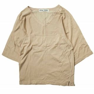 INSCRIRE アンスクリア 21SS 日本製 アメリカンフットボールTシャツ I21SS-CUT11 Free ベージュ Vネック カットソー トップス【中古】【INSCRIRE】(Tシャツ(長袖/七分))