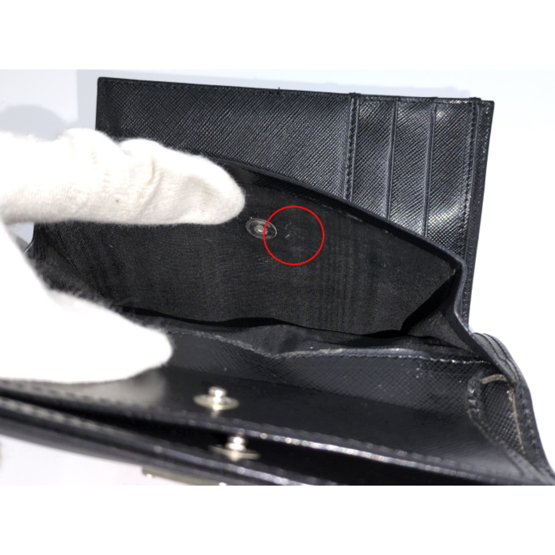 PRADA 三つ折り財布 ナイロン レザー ブラック M510