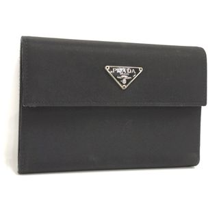 プラダ(PRADA)のPRADA 三つ折り財布 ナイロン レザー ブラック M510(財布)